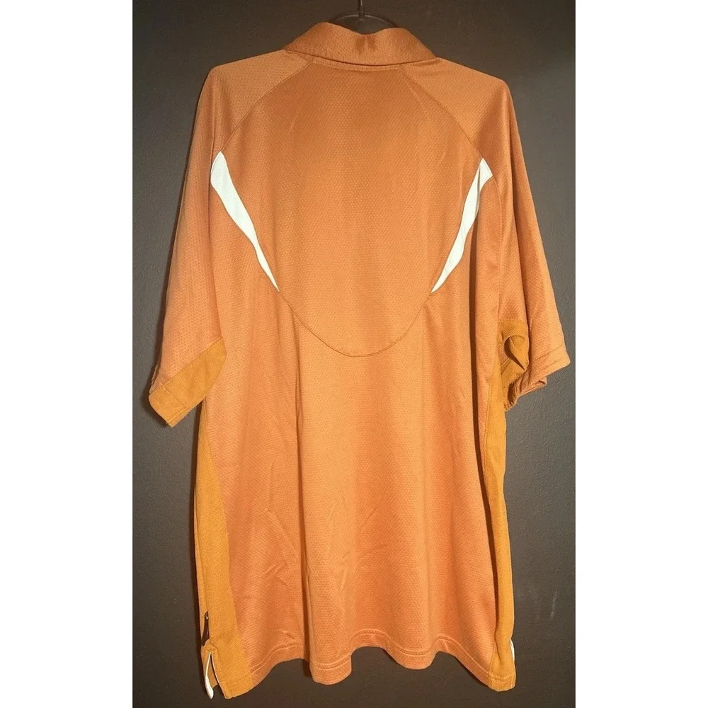 Nike Texas Longhorns Polo Shirt Men's Large Orange Dri-Fit‎ Short Sleeve Vintage
